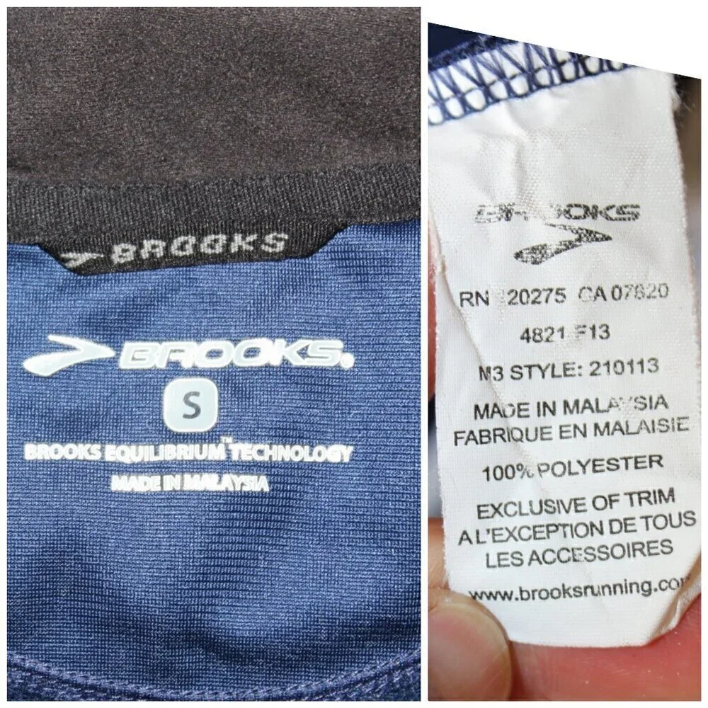 Brooks Equilibrium Technology Tienken II Mens Jacket Navy Blue Size Small Zip up